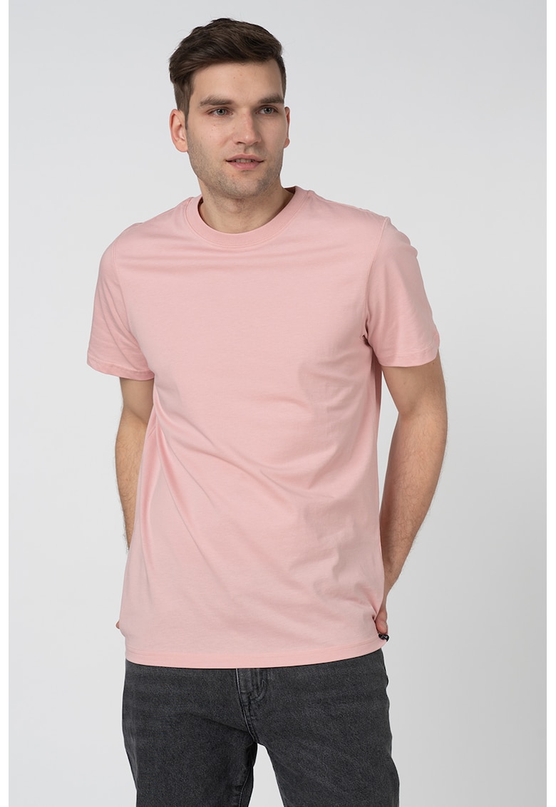 Tricou de bumbac cu garnituri striate