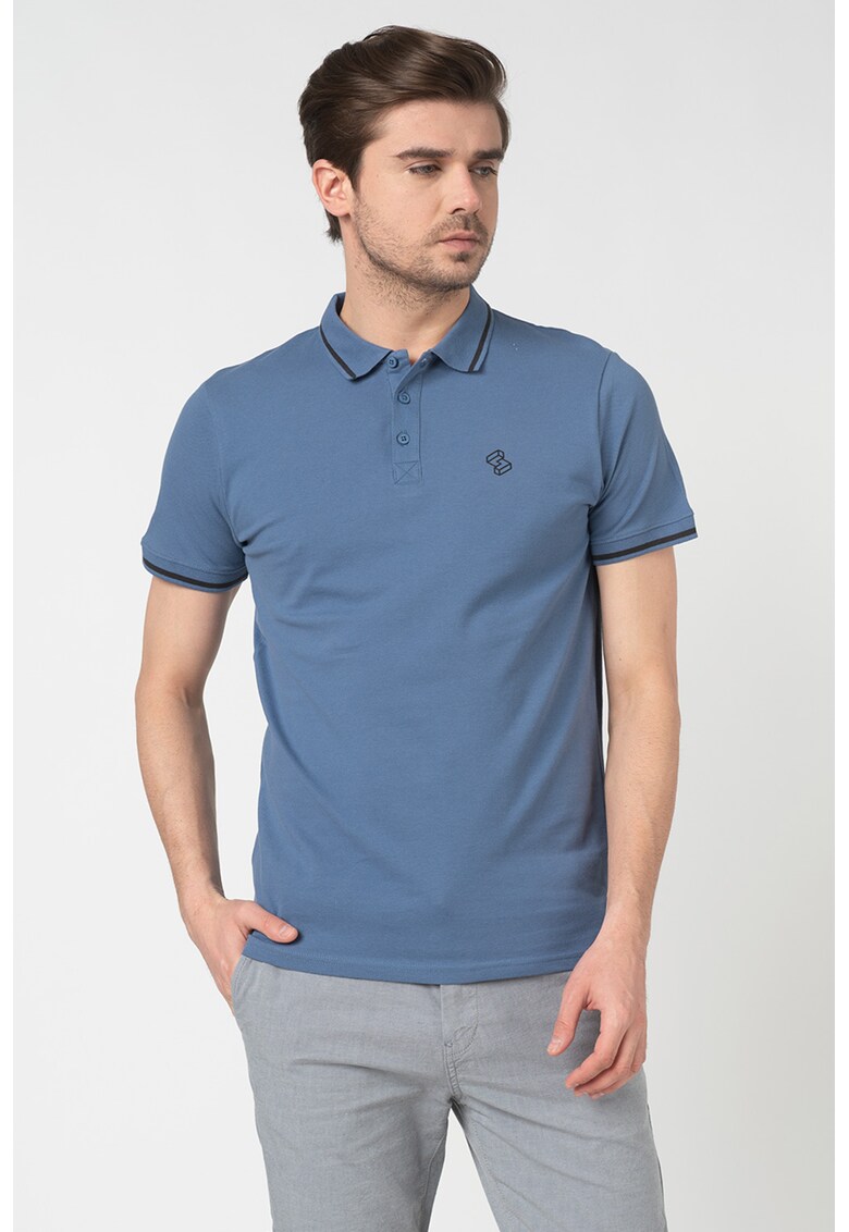 Tricou polo din pique cu logo discret Axton