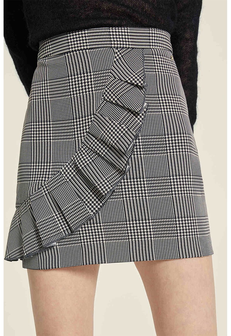 Fusta mini cu model houndstooth