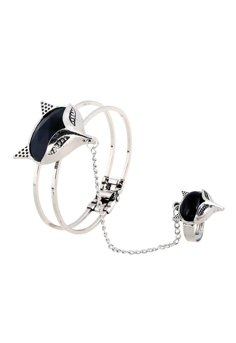 Bratara cu Inel Chiara - Aliaj metalic - Argintiu