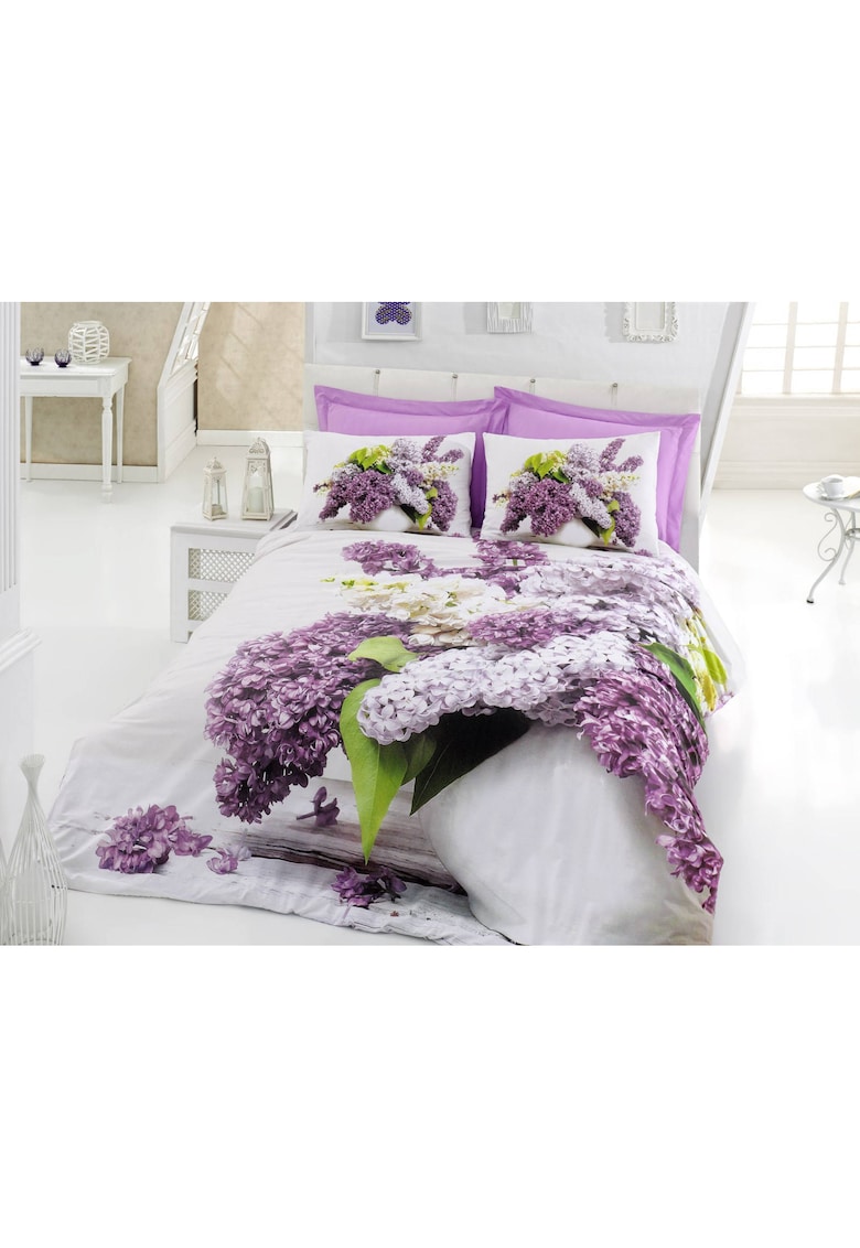 Lenjerie de pat pentru doua persoane bumbac ranforce - Vilma - Lilac imagine fashiondays.ro 2021