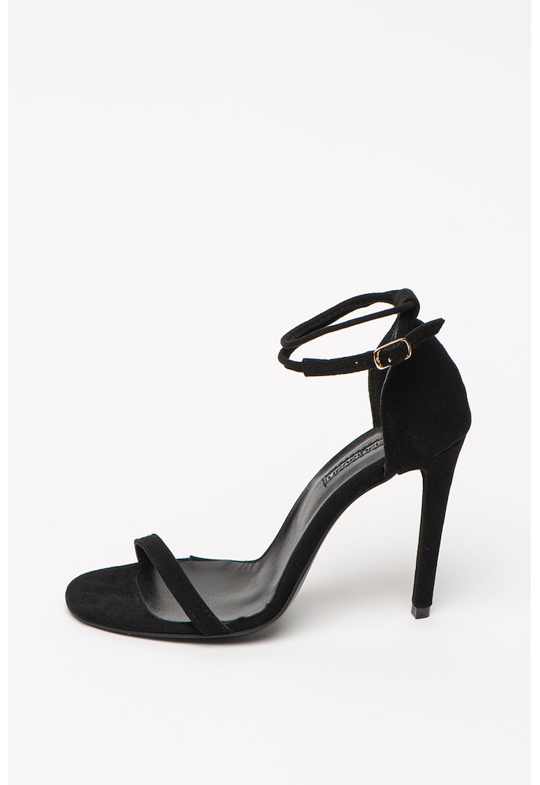 Sandale de piele intoarsa - cu toc stiletto
