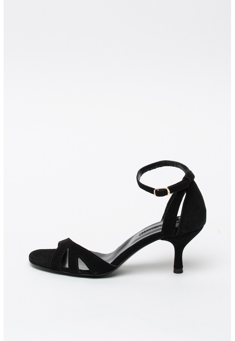 Sandale de piele intoarsa cu toc kitten