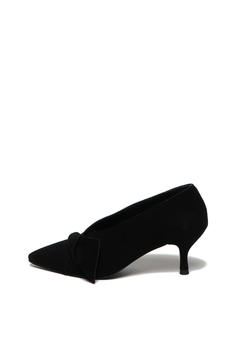 Pantofi de piele intoarsa - cu detaliu pliat
