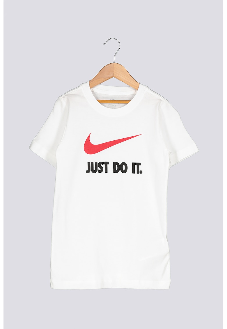 Tricou cu decolteu la baza gatului si imprimeu Swoosh