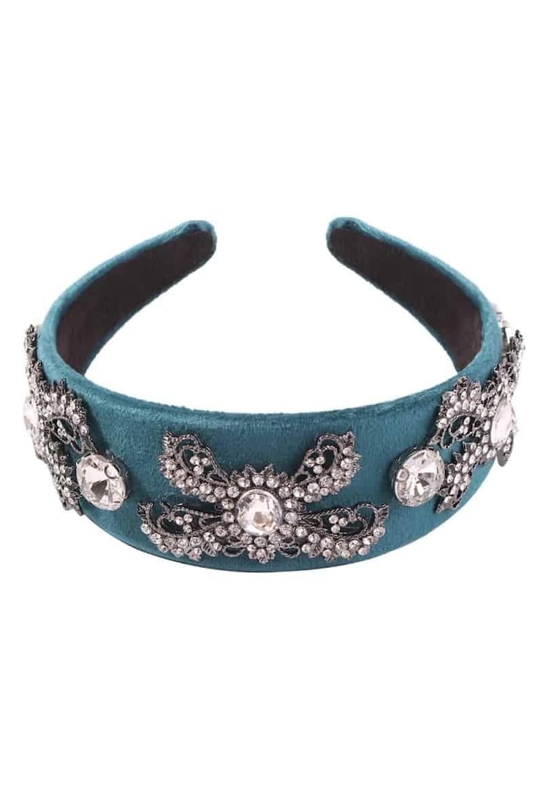 Bentita cu pietre Bergina -  Textil - Albastru