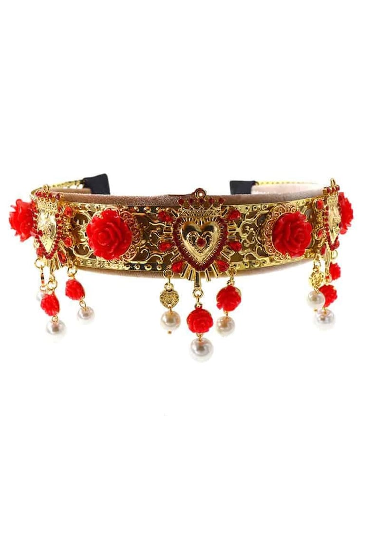 Bentita cu pietre Dilja - Textil - Auriu