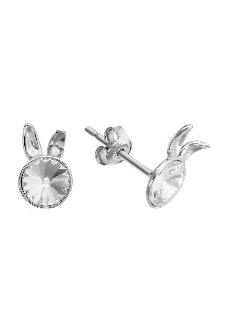 Cercei Argint 925 placat cu rodiu cu cristale Swarovski® Rivoli Bunny 6mm