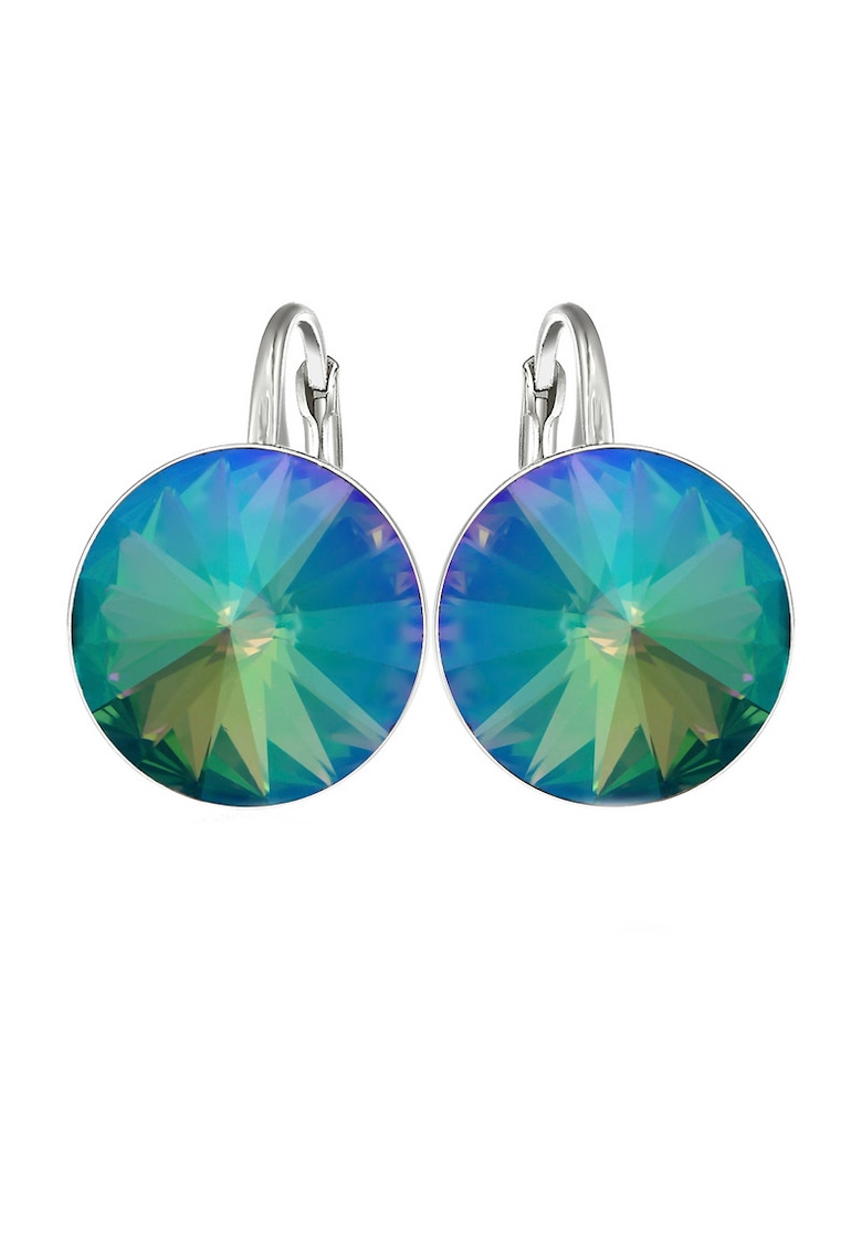 Cercei Argint 925 placat cu rodiu cu cristale Swarovski® Rivoli 10mm Leverback