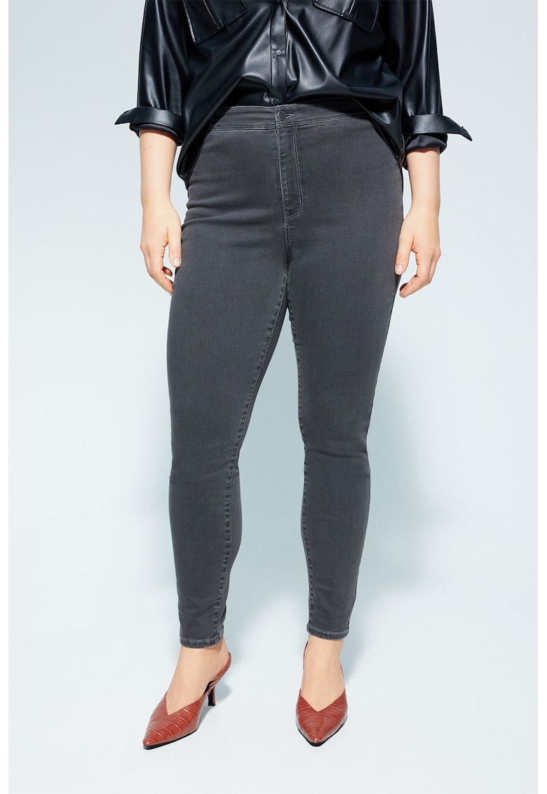 Blugi super skinny cu talie inalta Tania