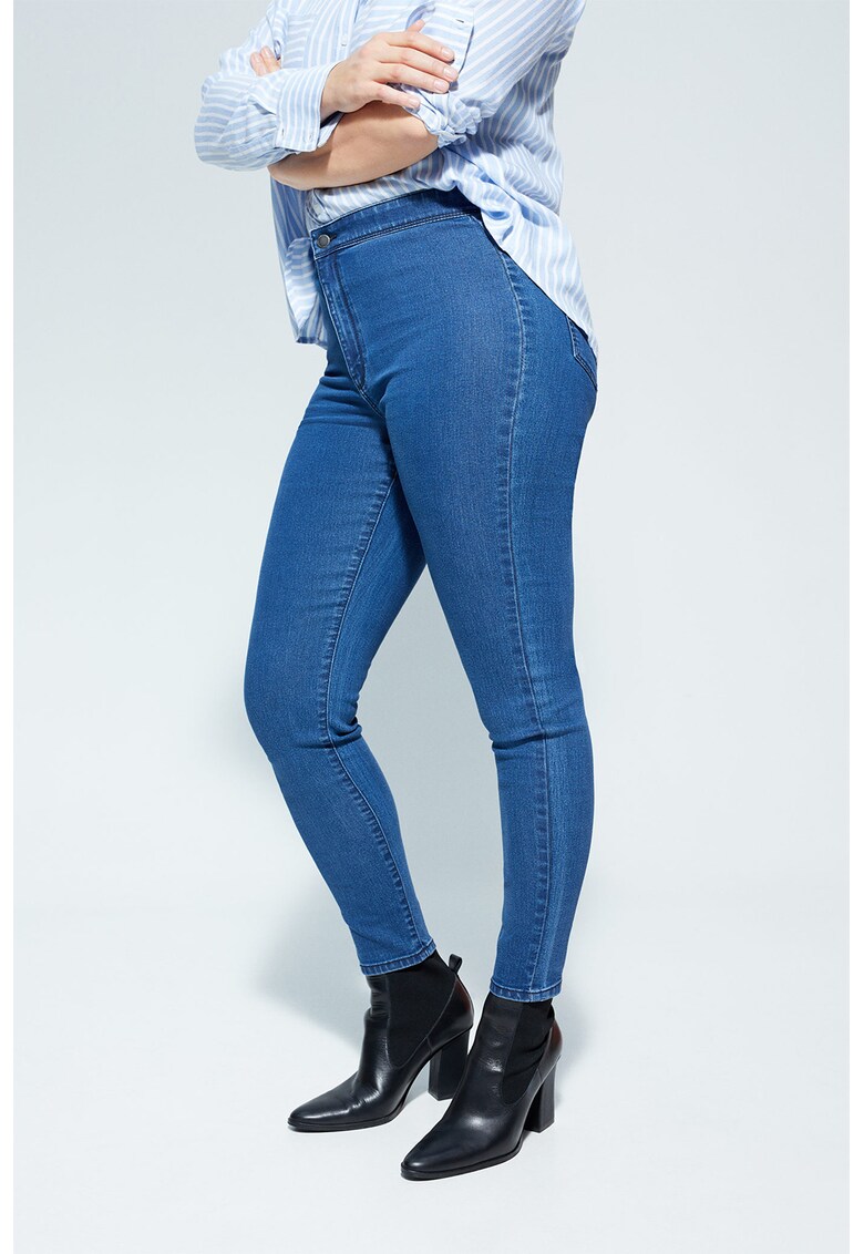 Blugi super skinny cu talie inalta Tania