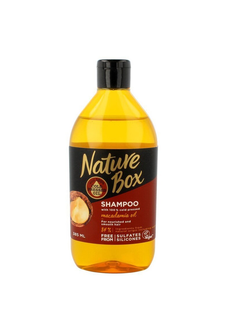 Sampon cu ulei de macadamia 100% presat la rece - formula vegana - 385 ml