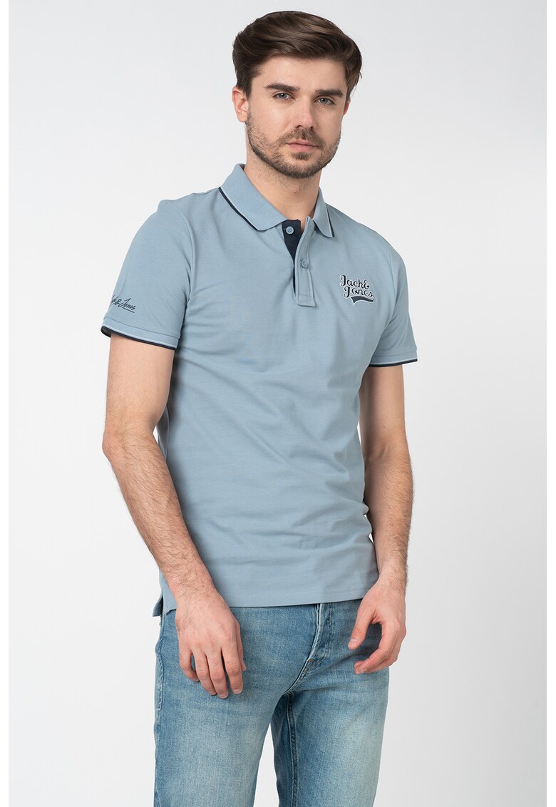 Tricou polo slim fit cu broderie logo Raydon