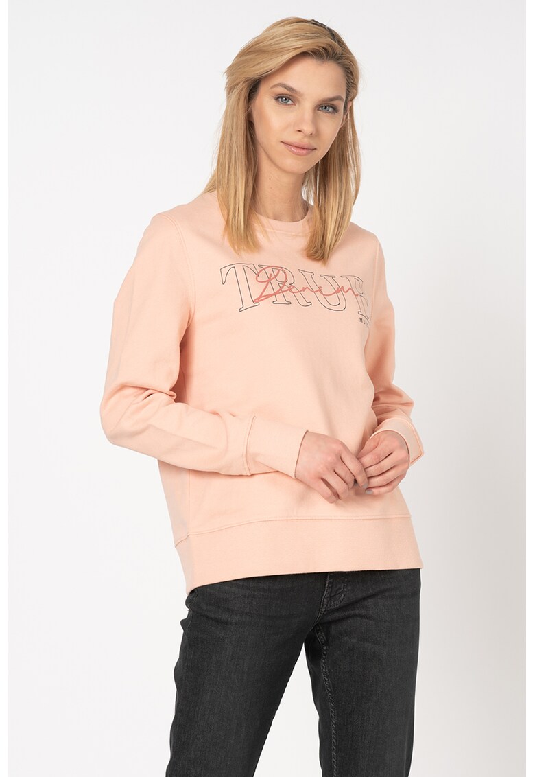 Bluza sport cu decolteu la baza gatului si imprimeu logo Bea Bluza sport cu decolteu la baza gatului si imprimeu logo Bea