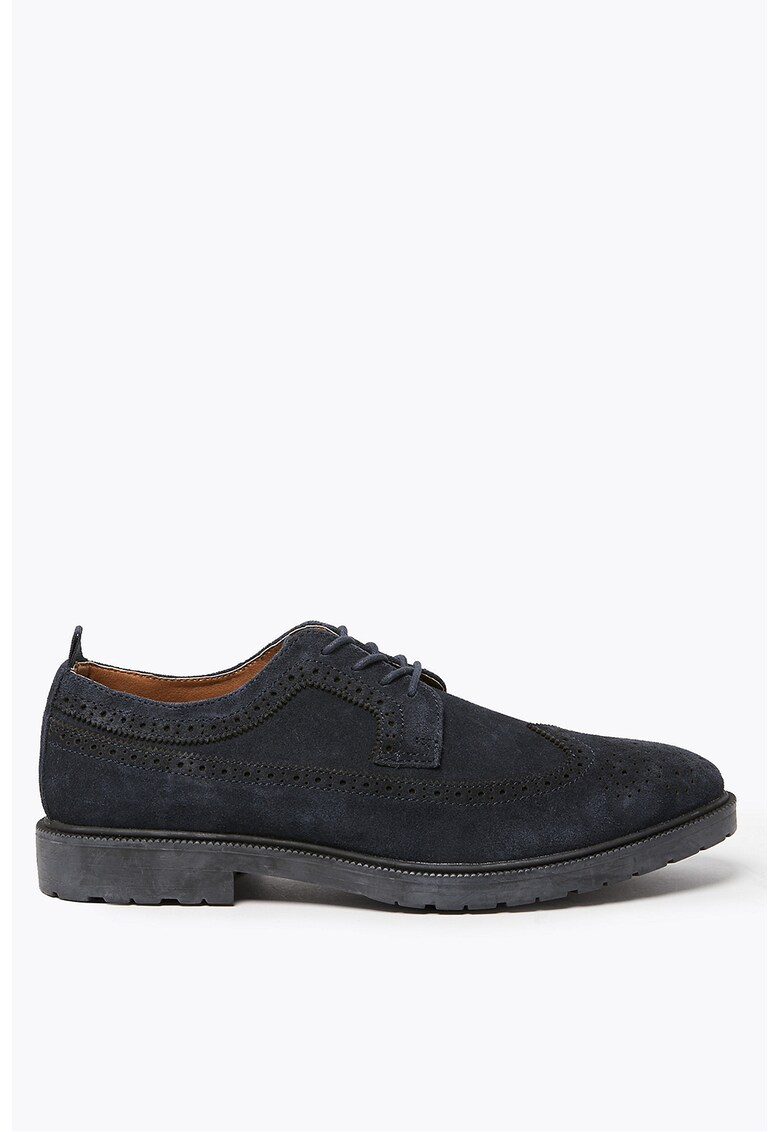 Pantofi brogue de piele intoarsa