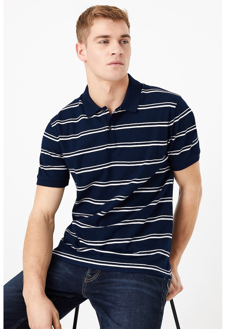 Tricou polo cu model in dungi