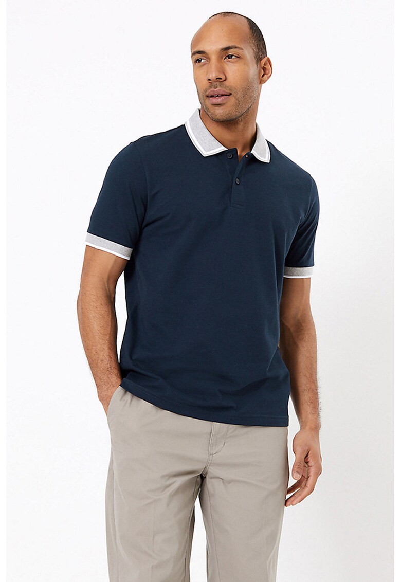 Tricou polo cu terminatii contrastante T28-6278B