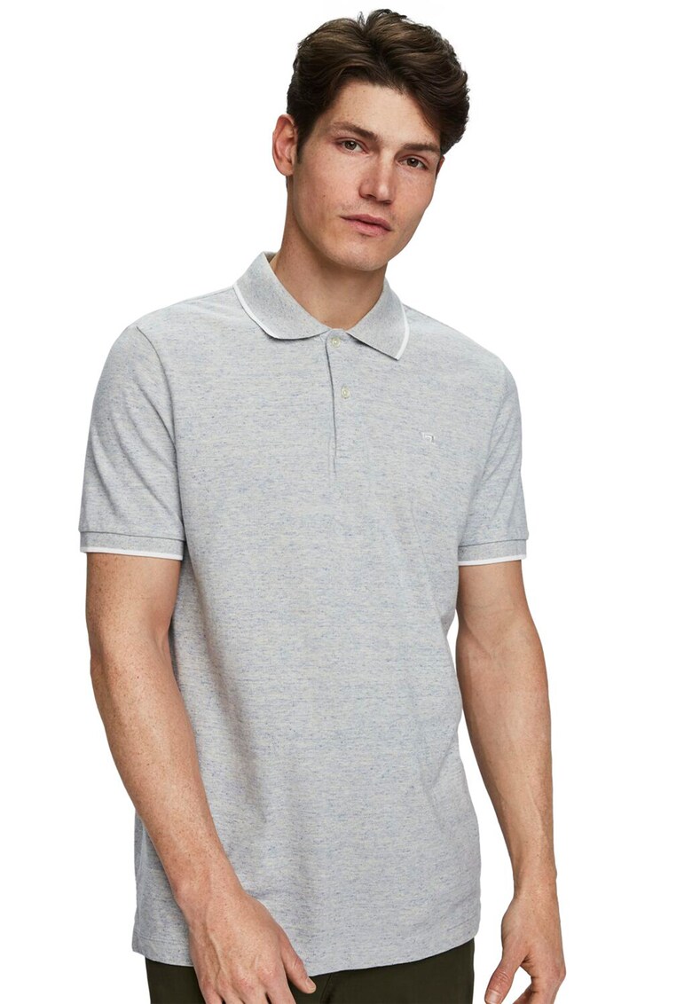 Tricou polo cu broderie discreta