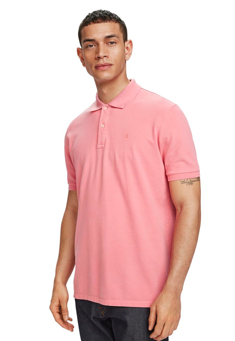 Tricou polo cu broderie discreta