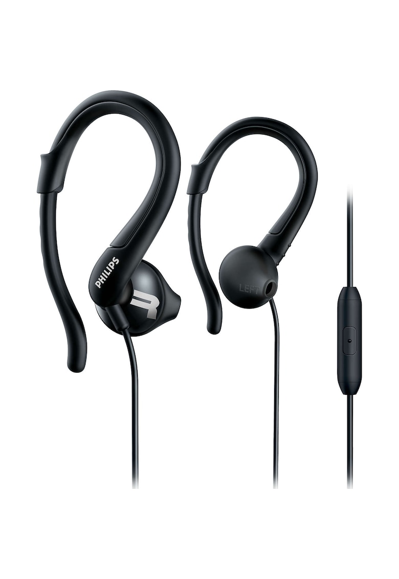Casti Audio In-Ear Sport SHQ1255TBK/00 - cu fir - Microfon - Negru imagine fashiondays.ro Philips
