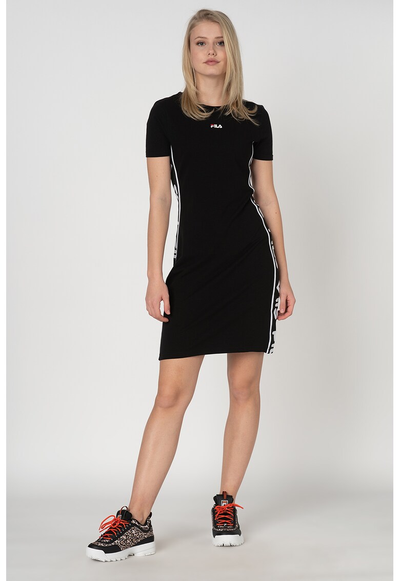 Rochie-tricou cu benzi logo laterale Taniel