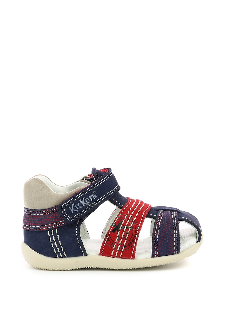 Sandale din piele cu model colorblock