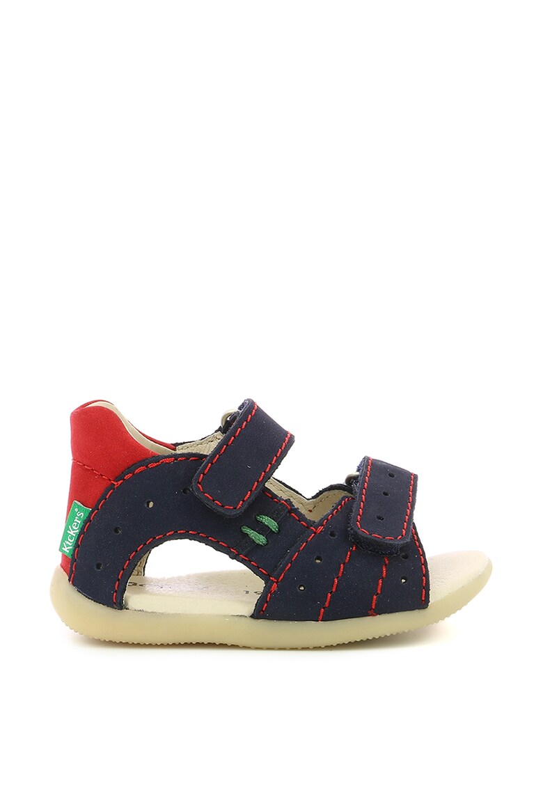 Sandale din piele cu model colorblock