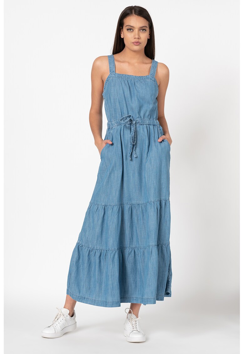 Rochie maxi din amestec de denim si lyocell