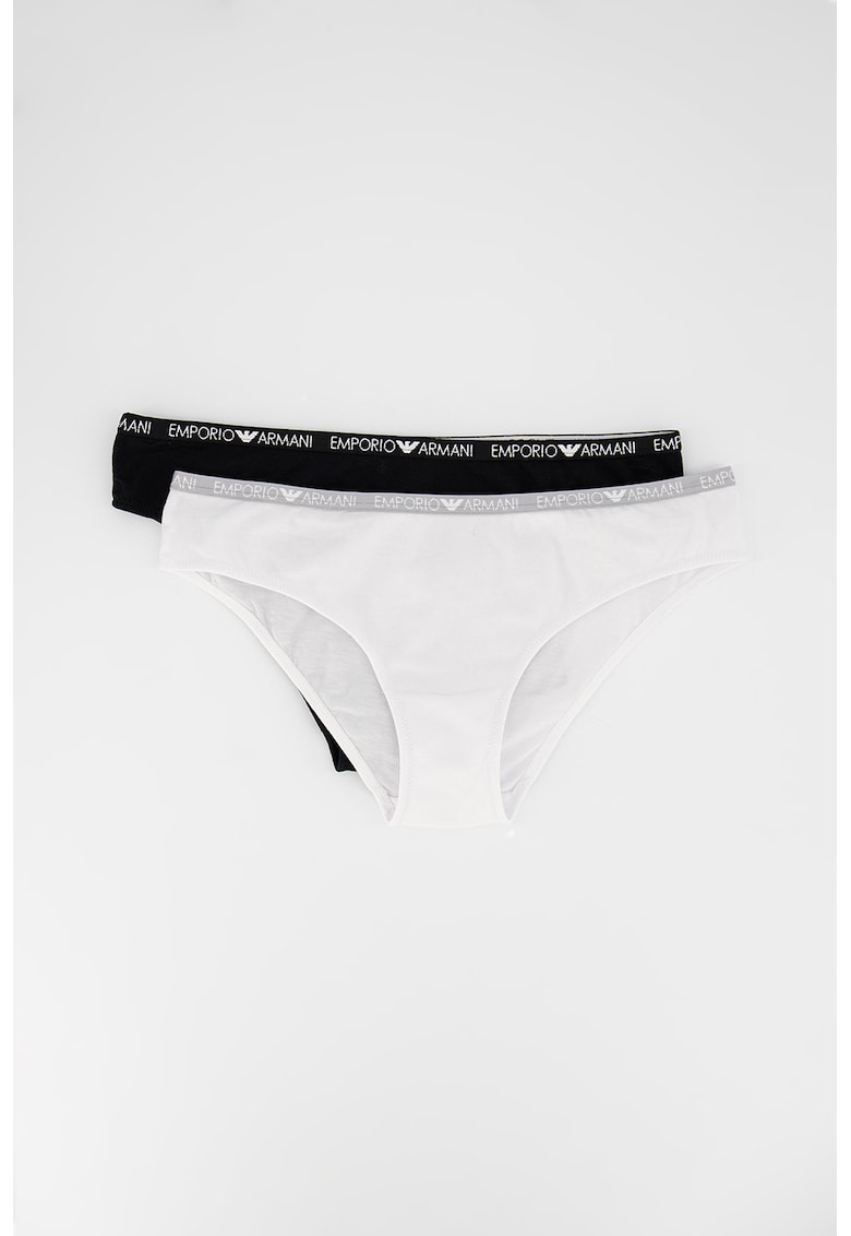 Set de chiloti cu banda logo in talie – 2 perechi Emporio Armani Underwear imagine noua lenjerie-femei.ro