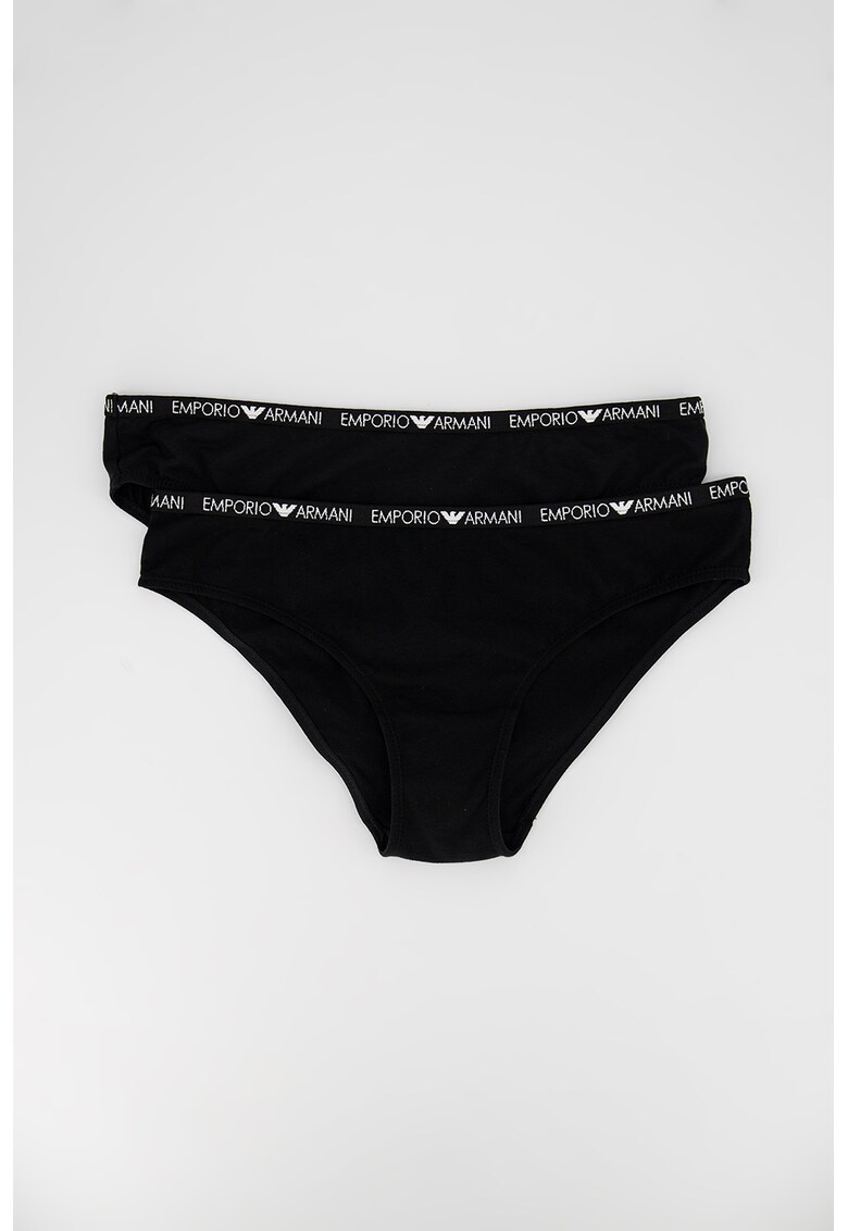 Set de chiloti cu banda logo in talie – 2 perechi Emporio Armani Underwear imagine noua lenjerie-femei.ro