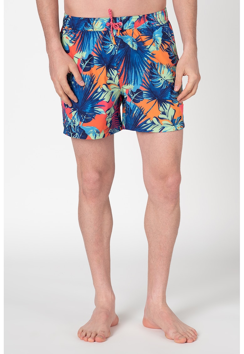 Pantaloni scurti de baie cu imprimeu tropical F02T22-WO04Z