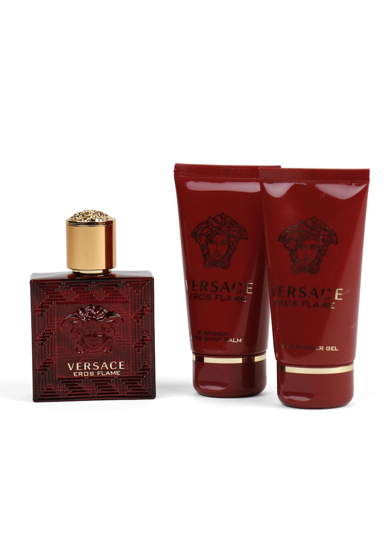 Set Eros Flame - Barbati: Apa de Parfum - 50 ml + After Shave Balsam - 50 ml +Gel de dus - 50 ml