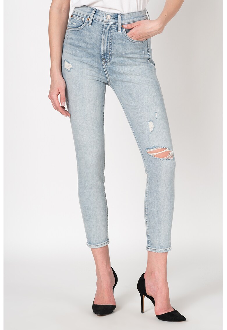 Blugi skinny cu rupturi decorative True