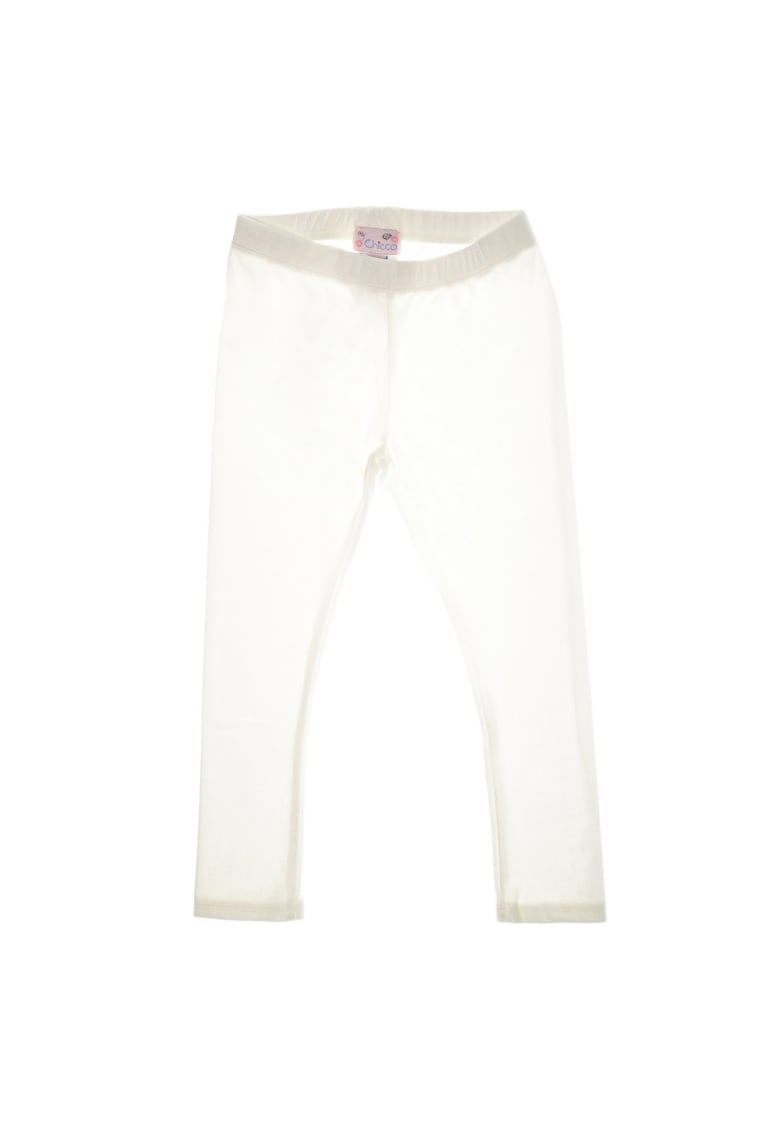 Colanti - din bumbac - pentru fete - de culoare alba