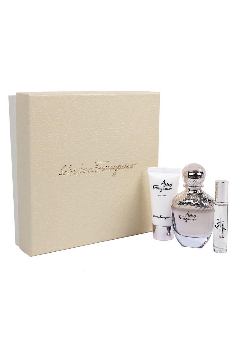 Set Amo Ferragamo - Femei: Apa de Parfum - 100 ml + Lotiune de corp - 50 ml + Apa de Parfum - 10 ml