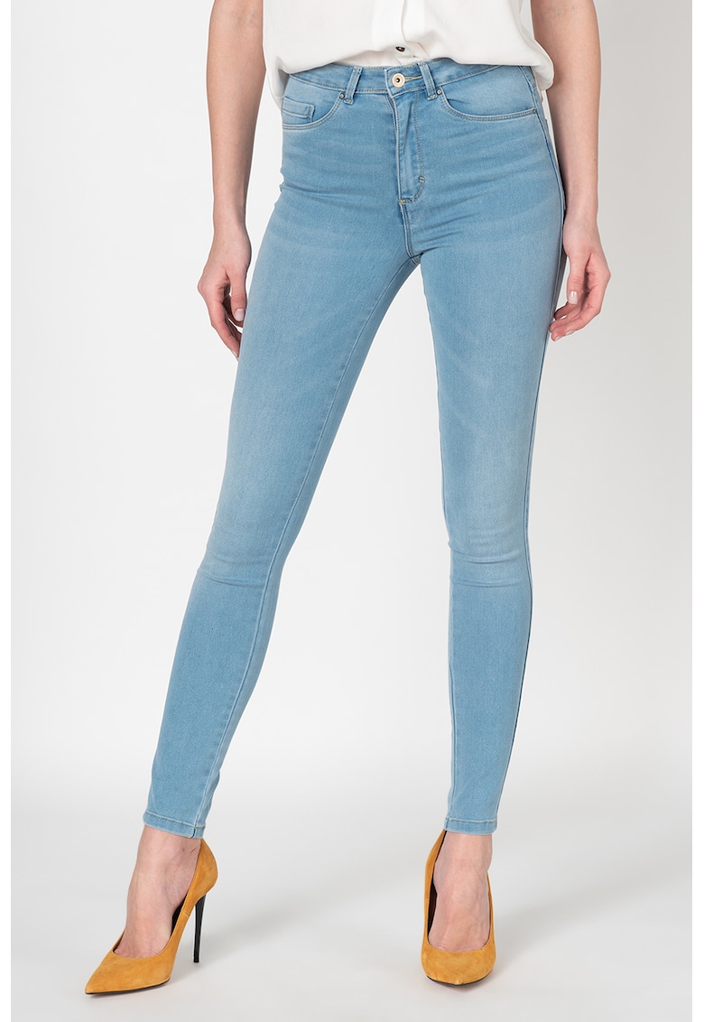 Blugi skinny cu aspect decolorat Royal - Albastru deschis