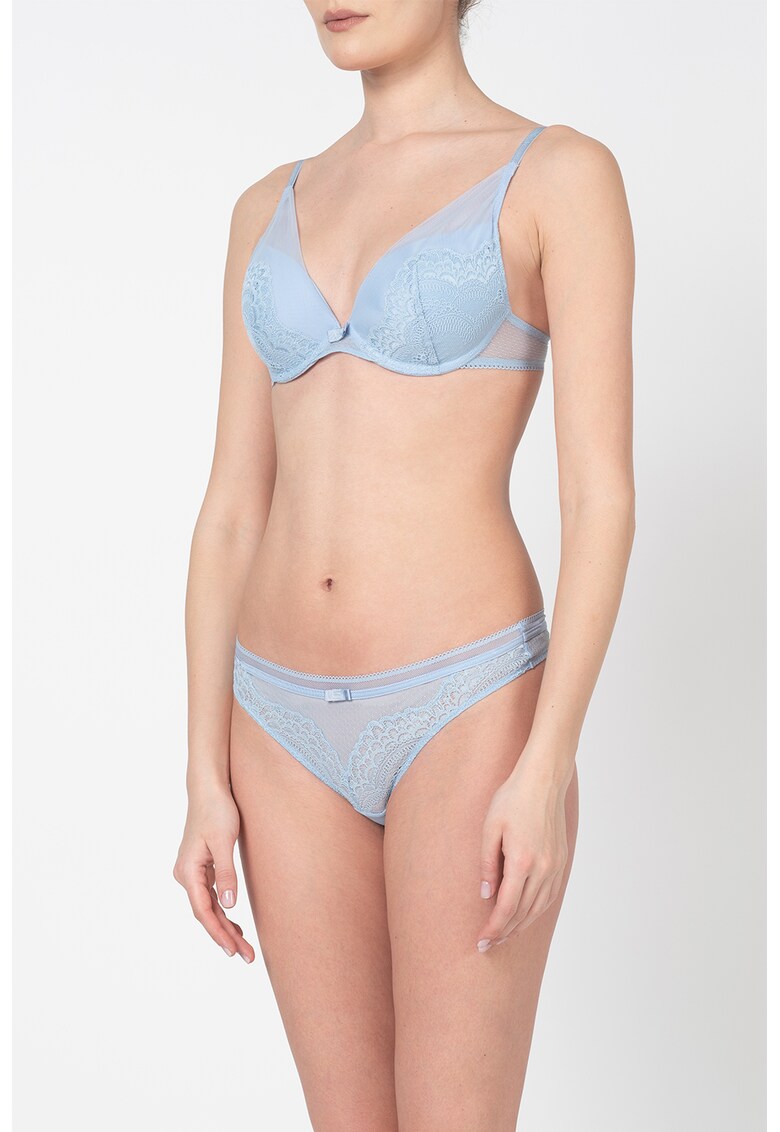 Sutien push-up cu insertii de dantela si plasa Darling Spotlight