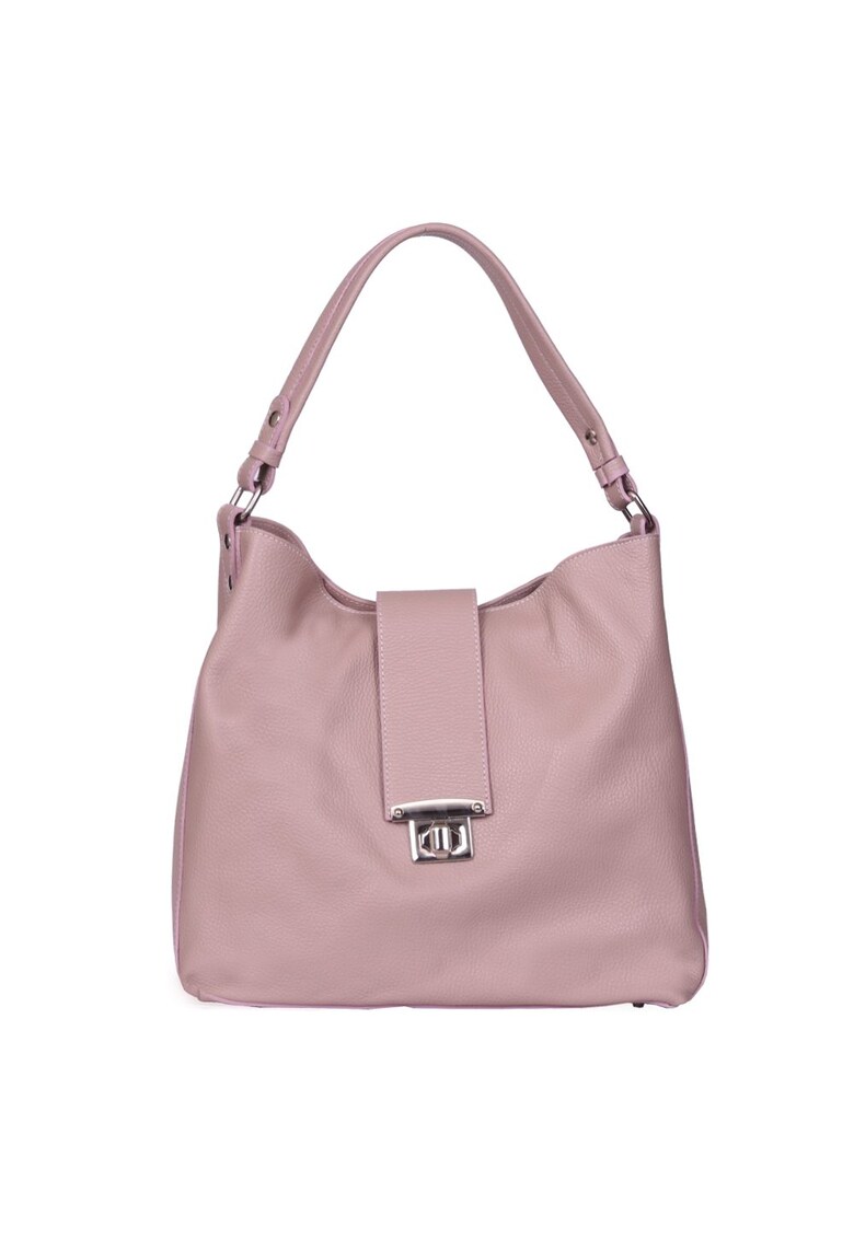 Geanta piele naturala Loredana gri - Roz