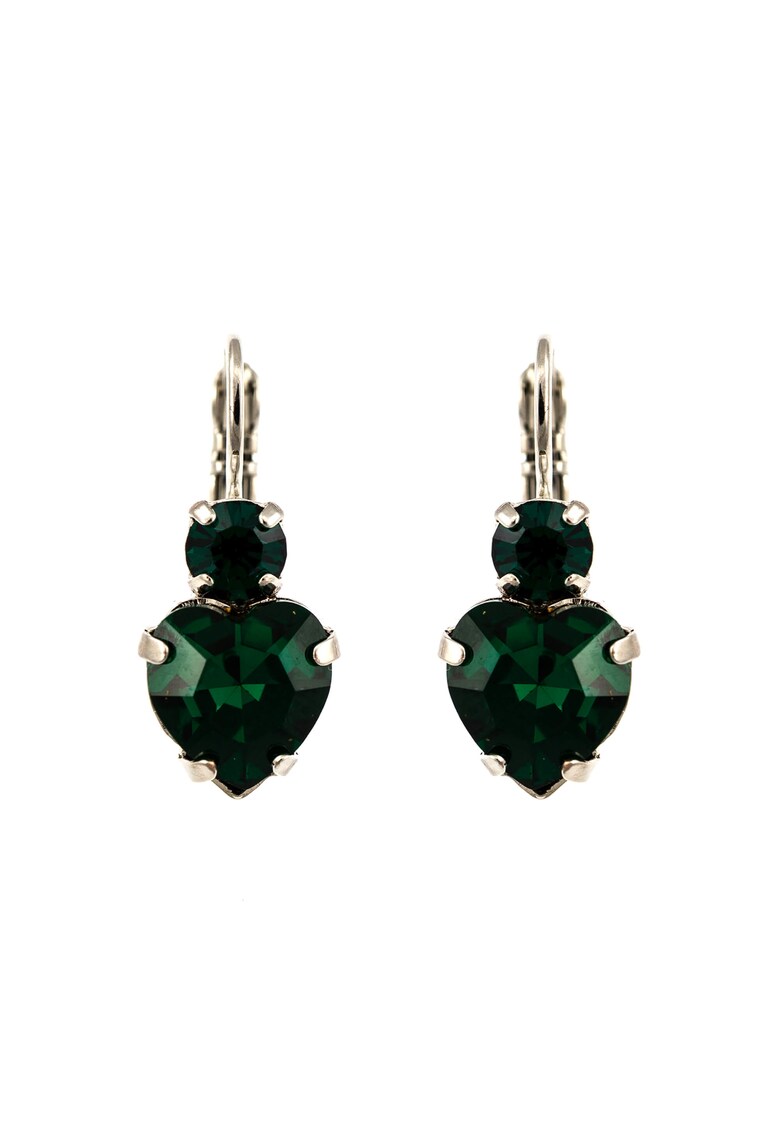 Cercei placati cu rodiu - Cristale Swarovski - Emerald by  Verde