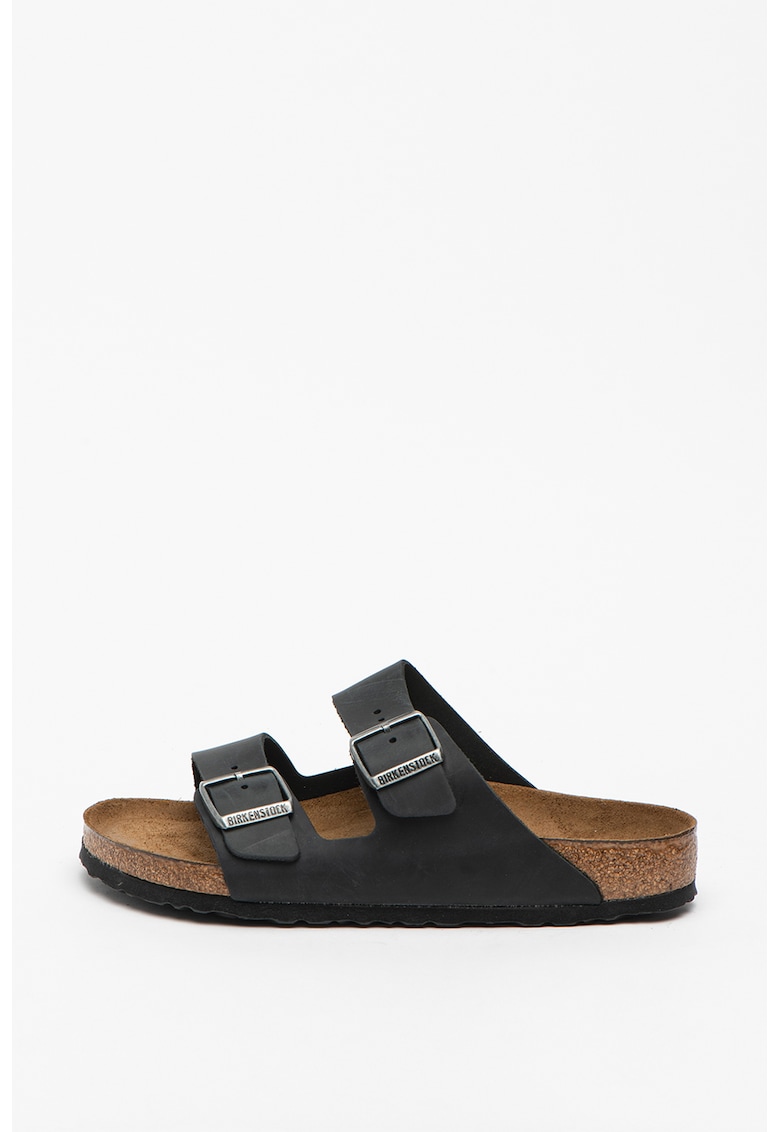 Papuci regular fit din piele Arizona