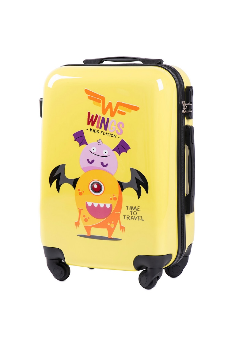 Troler Cabina - Policarbonat - 4 Roti - WKIDS - 55 cm - Imprimeu Monster