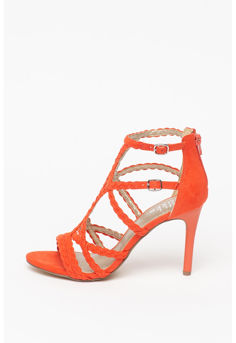 Sandale cu toc stiletto si barete impletite