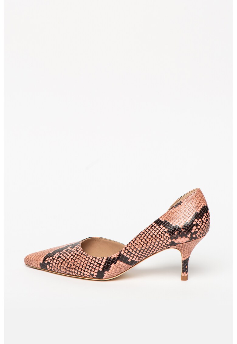 Pantofi d'Orsay de piele cu aspect de piele de sarpe Hazel