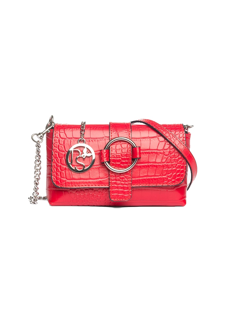 Geanta crossbody de piele cu aspect de piele de crocodil Monte Soro