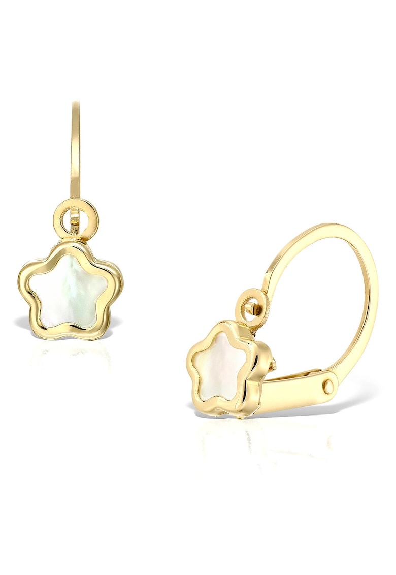 Cercei pentru bebe - aur 14KT - tortite cu inchidere frontala