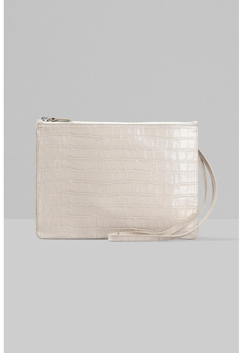 Geanta crossbody de piele cu aspect de piele de crocodil Cali