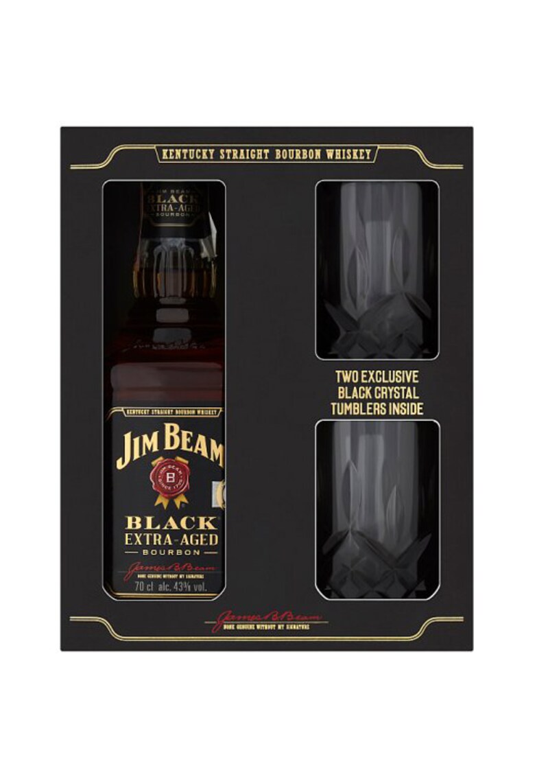 Whisky - Black - Bourbon 43% - 0.7l + 2 pahare