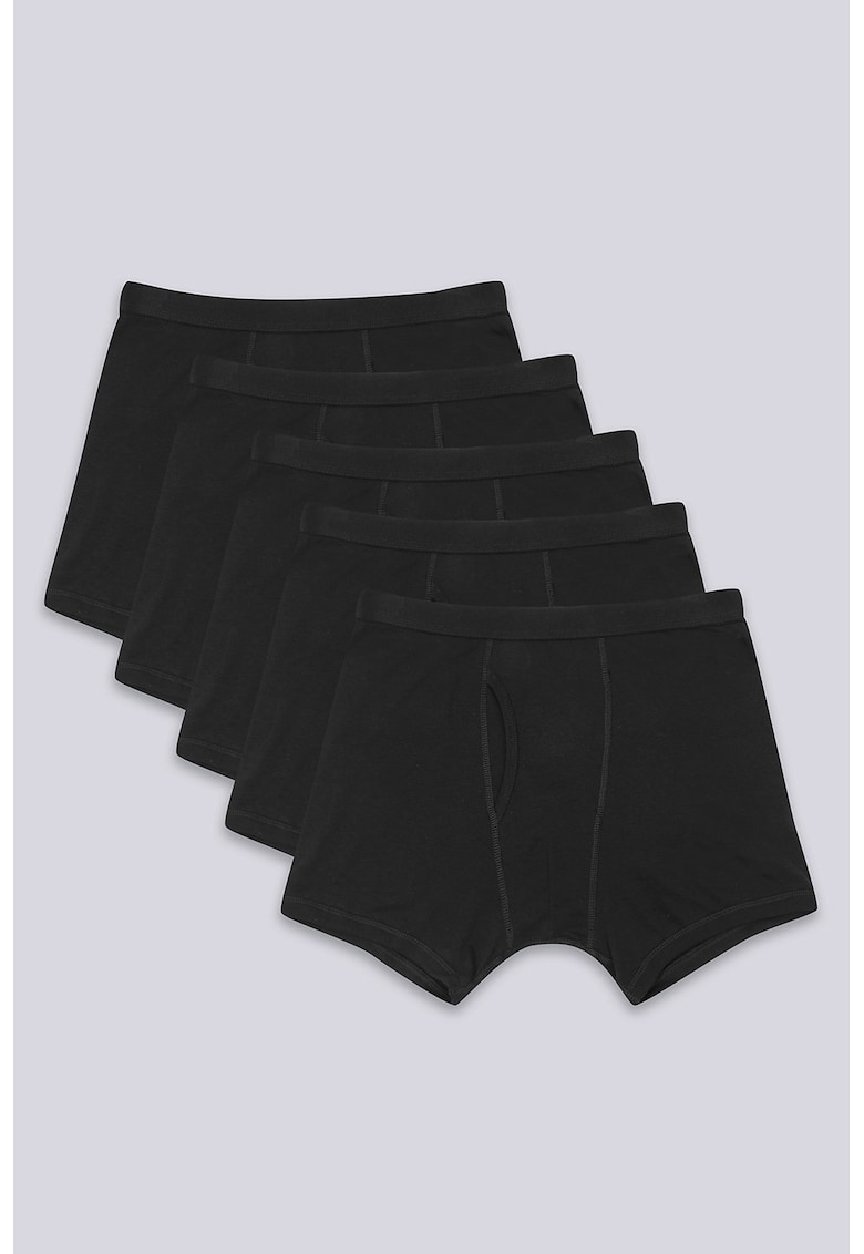 Boxeri de bumbac cu talie medie – Negru Boxeri de bumbac cu talie medie – Negru