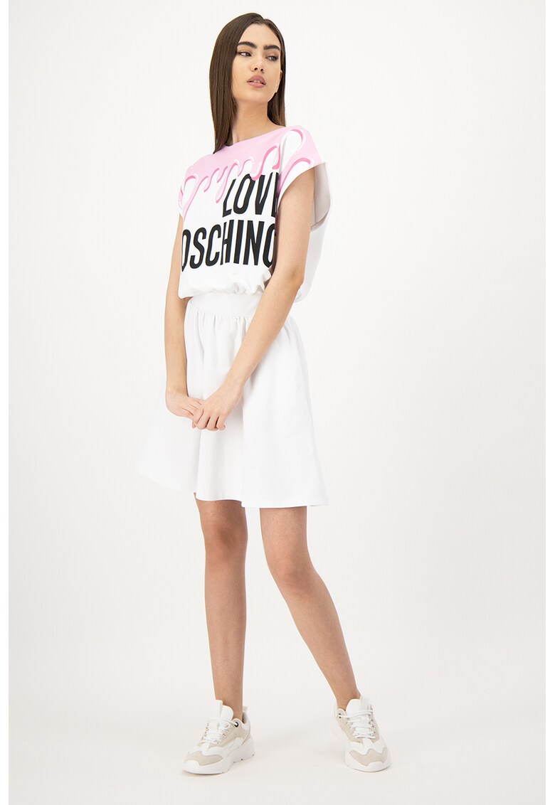 Rochie combi cu imprimeu logo supradimensionat