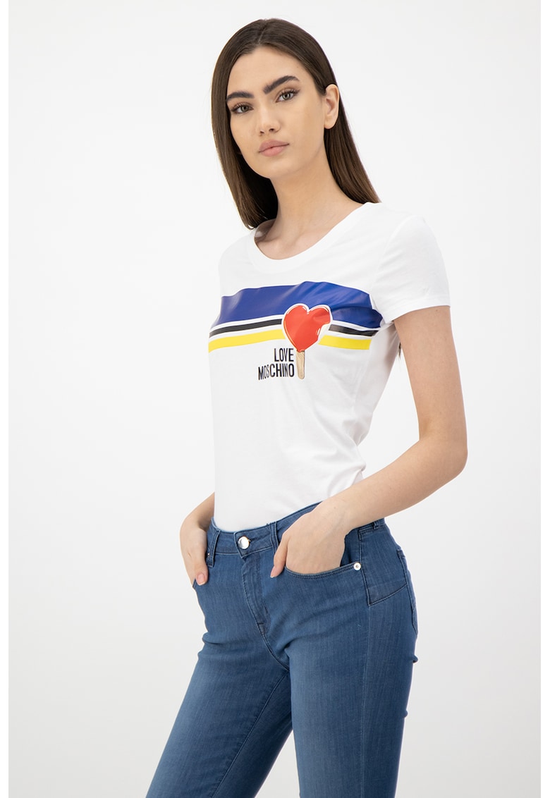 Tricou slim fit cu logo